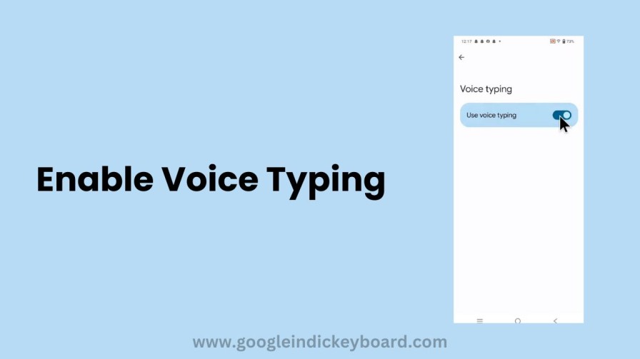 Voice typing option enabled in Google Indic Keyboard settings